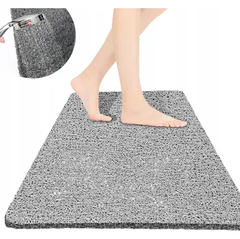 Protiskluzová podložka PROSTISKLUZOVÁ PODLOŽKA DO KOUPELNY POD SPRCHU DO SPRCHOVÉHO KOUTU OBDÉLNÍKOVÁ ŠEDÁ 100 cm