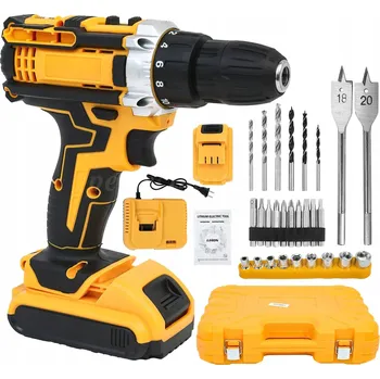 AKU VRTAČKA AKUMULÁTOROVÝ PŘÍKLEPOVÝ ŠROUBOVÁK 2X AKU 21V SADA KUFR