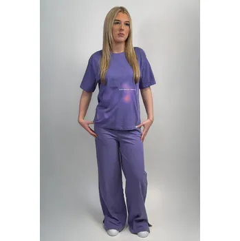 Reporter Young | Dívčí fialové tepláky se širokými nohavicemi - Barva FIALOVÁ, Velikost 164 243-0119G-08-670-1