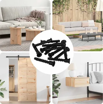 Šroub vidaXL Šroub s kaplicí 3072 pcs Černá 7 x 40 mm Železo