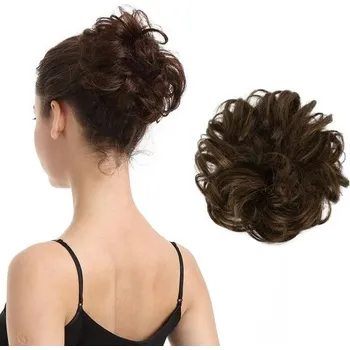 Čelenka BARSDAR Drdol ze 100% pravých vlasů, prodlužování do drdolu černých hnědých vlasů pro ženy, Drdol z