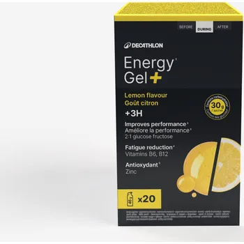 DECATHLON Energetický gel - fyzická aktivita nad 3 hodiny - Energy Gel+ citrónový 20 ks