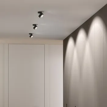 Lampička Top Light Puk Mini Move LED, čirá čočka, černý mat/chrom - Stříška - Ø 6,5 cm, výška 2 cm, výška čočky 1,7 cm černá matná, chromová, čirá 1 x 8 W LED - Doprava zdarma