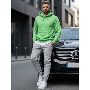 Pánská móda Pánská mikina s kapucí BX4245 Barva: Světle zelená, Velikost: XL