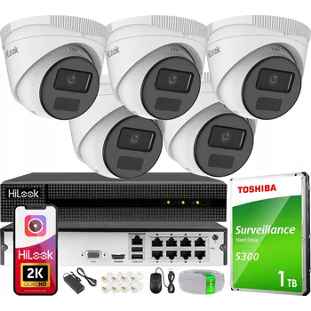 Bezpečnostní kamera Venkovní IP monitorovací sada s 5 kamerami IPCAM-T4-P a 8kanálovým PoE rekordérem