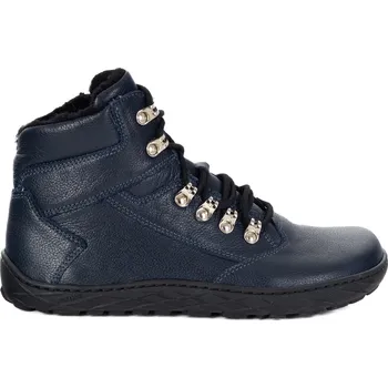 Dámská zimní obuv Dámské barefoot zimní boty Astrid, zateplené, kožené, tmavě modré, velikost 36