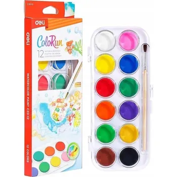 Výtvarná barva AKVARELOVÉ BARVY COLORUN 12 BAREV DELI, DELI