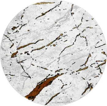 Koberec Dywany Łuszczów Kusový koberec Allure 1963 white/gold kruh Rozměry koberců: 100x100 (průměr) kruh