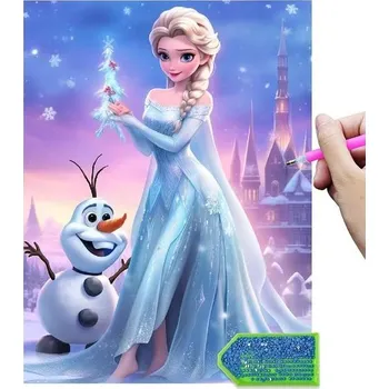 Umění LAISU diamantová malba pro dospělé, začátečníky a děti od 6 let, ledová princezna 5D diamantová