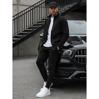 Pánská móda Dstreet Pánská mikina rozepínací bez kapuce šedá BX4109 Barva: Černá, Velikost: XXL