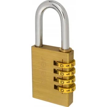 Visací zámek Zámek VISACÍ mosazný zlatý 40mm na KÓD