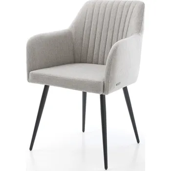 Jídelní židle DELIFE Jídelní židle Greg-Flex Stripes světle šedá 4 nohy zúžené černé