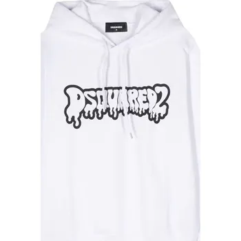 Pánská mikina Bílá mikina Dsquared2 s kapucí Dsquared2 černá | bílá 3511580