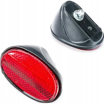 Cyklosvítilna ČERVENÁ ZADNÍ ODRAZKA NA BLATNÍK, OVÁLNÁ, NA ŠROUB