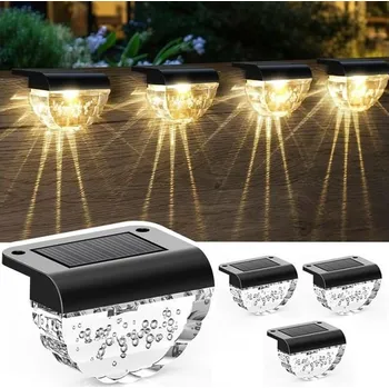 Stojací lampa Solární světla Auting pro venkovní použití, balení 4 kusů, 2 režimy LED teplé bílé/barvu měnící