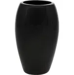 Váza keramická - vyboulená, oválný tvar, šedá Barva: černá