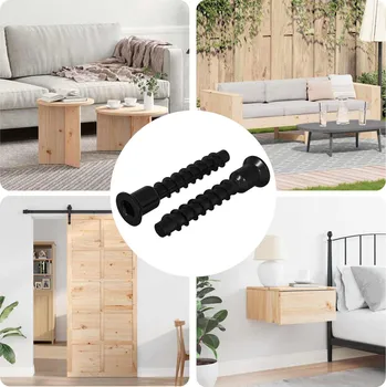 Šroub vidaXL Šroub s kaplicí 2 pcs Černá 7 x 40 mm Železo