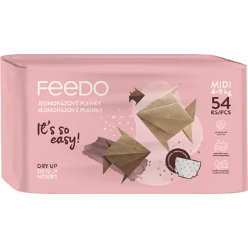 jednorázová plena FEEDO Pleny jednorázové Midi (od 4 do 9 kg), 54 ks