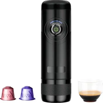 Příprava kávy Cestovní kávovar GC-CP009 pro Nespresso kapsle černý