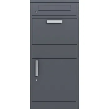 Poštovní schránka box na balíky s poštovní schránkou, antracit - výška 1120 mm, šířka 500 mm, hloubka 380 mm