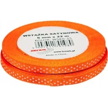 Stuha SATÉNOVÁ STUHA S S PUNTÍKY ORANŽOVÁ 6MMX22M 2KS