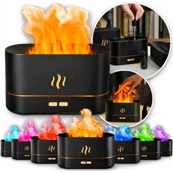 Zvlhčovač vzduchu ZVLHČOVAČ VZDUCHU NOČNÍ NOČNÍ LAMPA EFEKT PLAMENE LED KRB USB DIFUZÉR