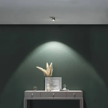 Lampička Top Light Puk Mini Move LED, čirá čočka, matný nikl - Stříška - Ø 6,5 cm, výška 2 cm, výška čočky 1,7 cm matný nikl, čirý 1 x 8 W LED - Doprava zdarma