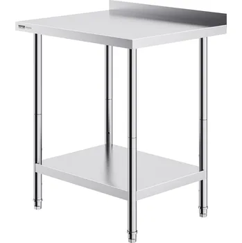 Dílna Vevor Nerezový pracovní stůl 24×30×36 inch, nastavitelná výška, pro gastro