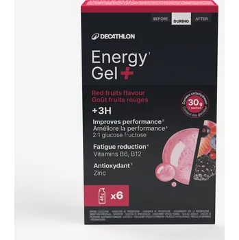 DECATHLON Energetický gel - fyzická aktivita nad 3 hodiny - Energy Gel+ lesní plody 6 ks