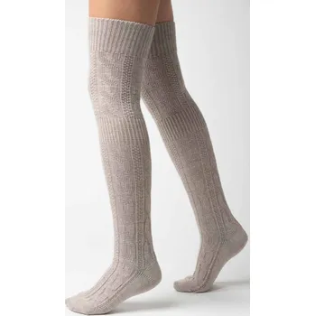 Pánské ponožky Vlněné dámské nadkolenky 089 béžová 38-40