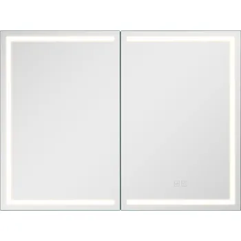 Nábytek Vevor Zrcadlová koupelnová skříňka 60×80 cm, 3-barevné stmívatelné led, usb