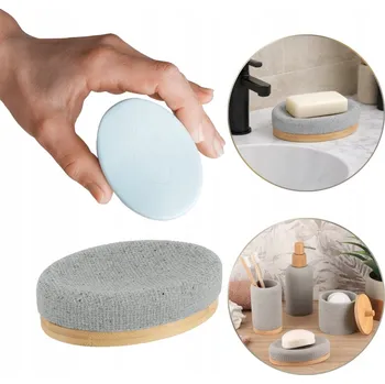 ŠEDÁ BAMBUSOVÁ MÝDLENKA DO KOUPELNY NA UMYVADLO - ODOLNÁ