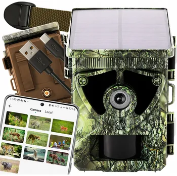 Bezpečnostní kamera FOTOPAST / LESNÍ KAMERA / LOVEČECKÁ KAMERA WIFI BT SE SOLÁRNÍM PANELEM A USB-C