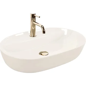 Umyvadlo Umyvadlo na desku Rea AURA Ecru Creme 61 Oválné Velké Keramické