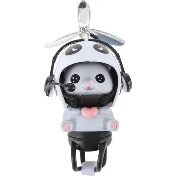 Abaodam Kreativní kočičí hračka s helmou a vrtulí na kolo, zvonek do auta, dekorace na palubní