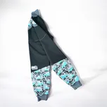 Dětské softschell kalhoty s flísem 122 128 Velikost: 122/128 modré náklaďáky na zdi Dětské kalhoty