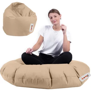 Sedací pytel Zahradní sedací vak Lyzi 100x20 cm/ 65x65 cm béžový