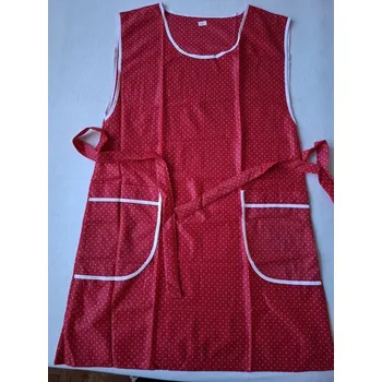 Kuchyňská zástěra Zástěra šatová vel: 45 červená puntík