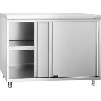 Dílenský stůl vasegastro Nerezový pracovní stůl se skřínkou bez zadního lemu 120x60x85cm