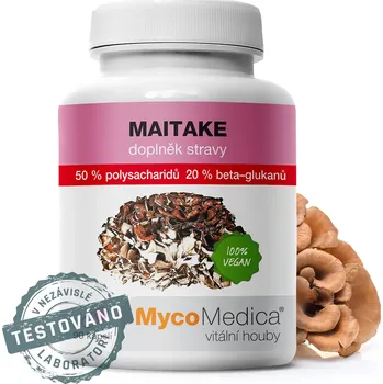 ❤️ MycoMedica MAITAKE 50 % | Trsnatec lupenitý | Grifola frondosa | 90 kapslí | AKCE: ✅ od 2 ks - 7 % až - 13 % SLEVA ❤️ 90 rostlinných kapslí po 500 mg extraktu ❤️ MycoMedica® - KVALITNÍ Přírodní doplňky stravy, sirupy, tinktury, potraviny, veterinární