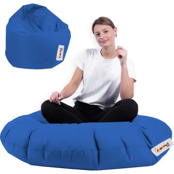 Sedací pytel Zahradní sedací vak Lyzi 100x20 cm/ 65x65 cm modrý