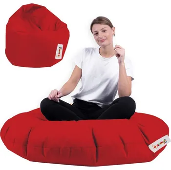 Sedací pytel Zahradní sedací vak Lyzi 100x20 cm/ 65x65 cm červený