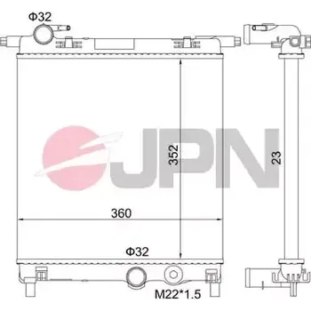 Motor automobilu JPN Chladič vody JPN 60C9067-JPN