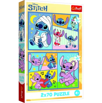 Puzzle Trefl Puzzle 2x70 Se Stitchem není nuda