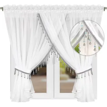 Záclona Fliying Hotová bílá záclona Lapelia 400x155 cm