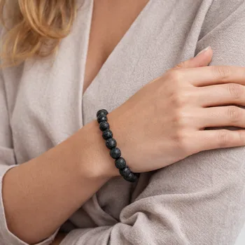 Náramek Lávový náramek Lava 8 mm – elastický (2 velikosti) - Standard (23 kuliček) – běžné zápěstí