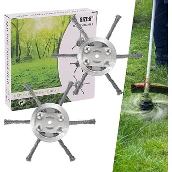 2 kusy nové ocelové drátěné hlavice na trávu z roku 2025, 15,2 cm ocelová drátěná řezací hlava s