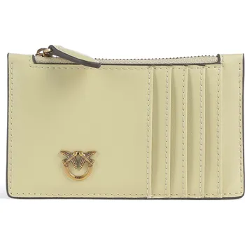 Peněženka Pinko Airone Pouzdro na kreditní kartu 8cm, L, vanilkově žlutá, kůže, 50547638