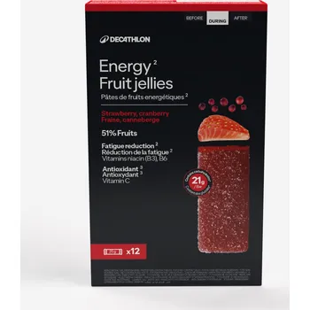 Návnadová pasta DECATHLON Ovocné energetické želé jahoda/brusinka/acerola 25 g 12 ks
