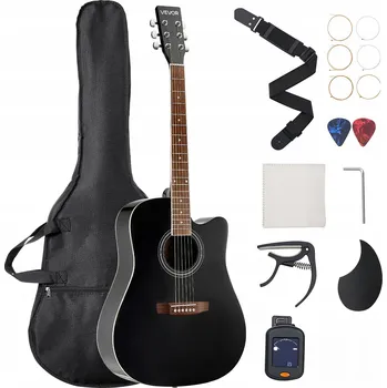 Hudební nástroj VEVOR Akustická kytara 41" s výřezem pro začátečníky, černá